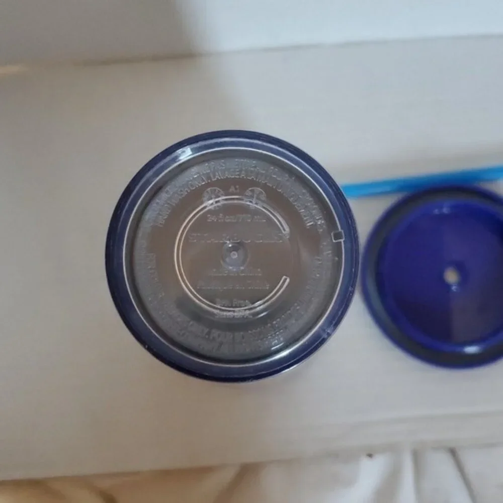 2015 Venti Starbucks Rainbow Iridescent Travel Tumbler Cold Cup 24 Oz Blue